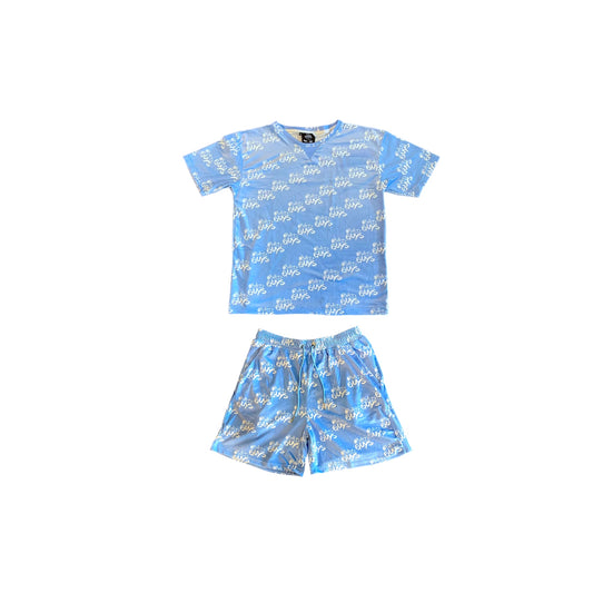 Essential Lux Shirt & Shorts Set (Blue/White)